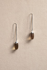 Long Dripping Stone Earrings in Smoky Quartz - Sophie Buhai