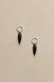 Tiny Spear Hoops in Onyx - Sophie Buhai