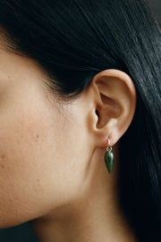 Tiny Spear Hoops in Jade - Sophie Buhai