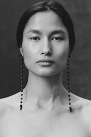 Long Phoenician Earrings in Onyx - Sophie Buhai