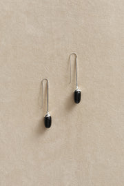 Long Dripping Stone Earrings in Onyx - Sophie Buhai