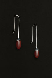Long Dripping Stone Earrings in Carnelian - Sophie Buhai