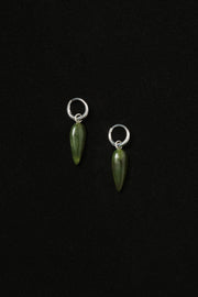 Tiny Spear Hoops in Jade - Sophie Buhai