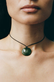 Small Full Moon Pendant in Jade - Sophie Buhai