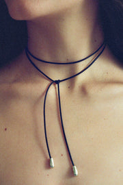 Elegant Shoelace Choker in Vegan Leather - Sophie Buhai