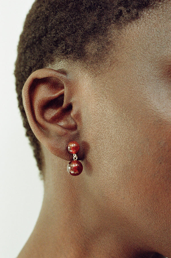 Petite Boule Earrings in Carnelian - Sophie Buhai
