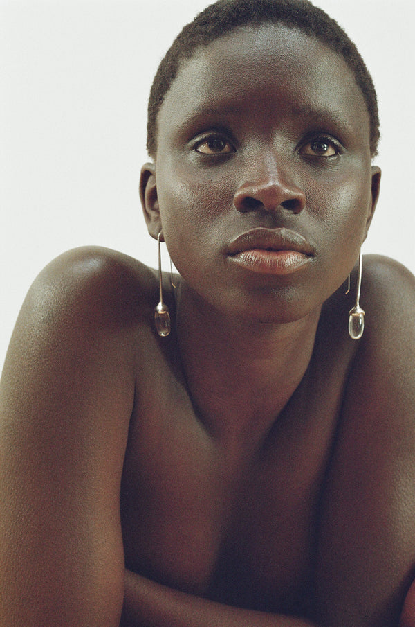 Sophie Buhai - Long Dripping Stone Earrings in Quartz