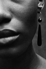 Long Isadore Earrings in Onyx - Sophie Buhai