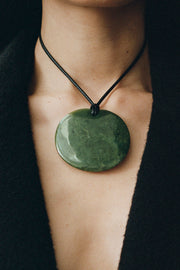 Large Full Moon Pendant in Jade - Sophie Buhai
