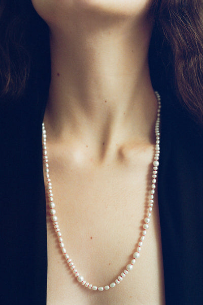 アクセサリー CHIEKO+ pearl necklace 02bonheur Sweet Pearl Chocker Petite MlutiStrand Pearl Chain and Pearl Drop