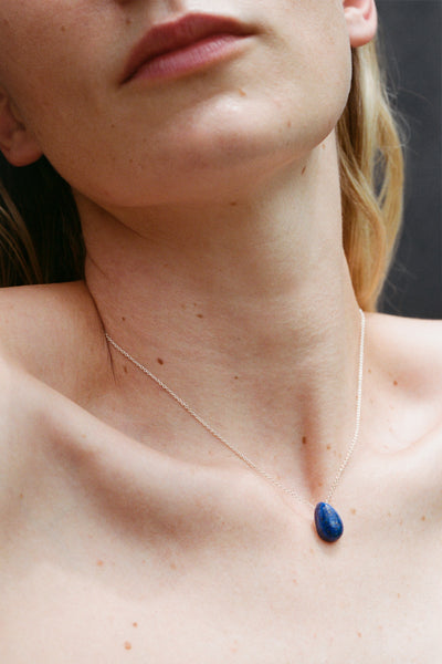 Tiny Egg Pendant In Lapis | Sophie Buhai