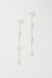 GOLD MEDIUM PEARL DROP EARRINGS - Sophie Buhai