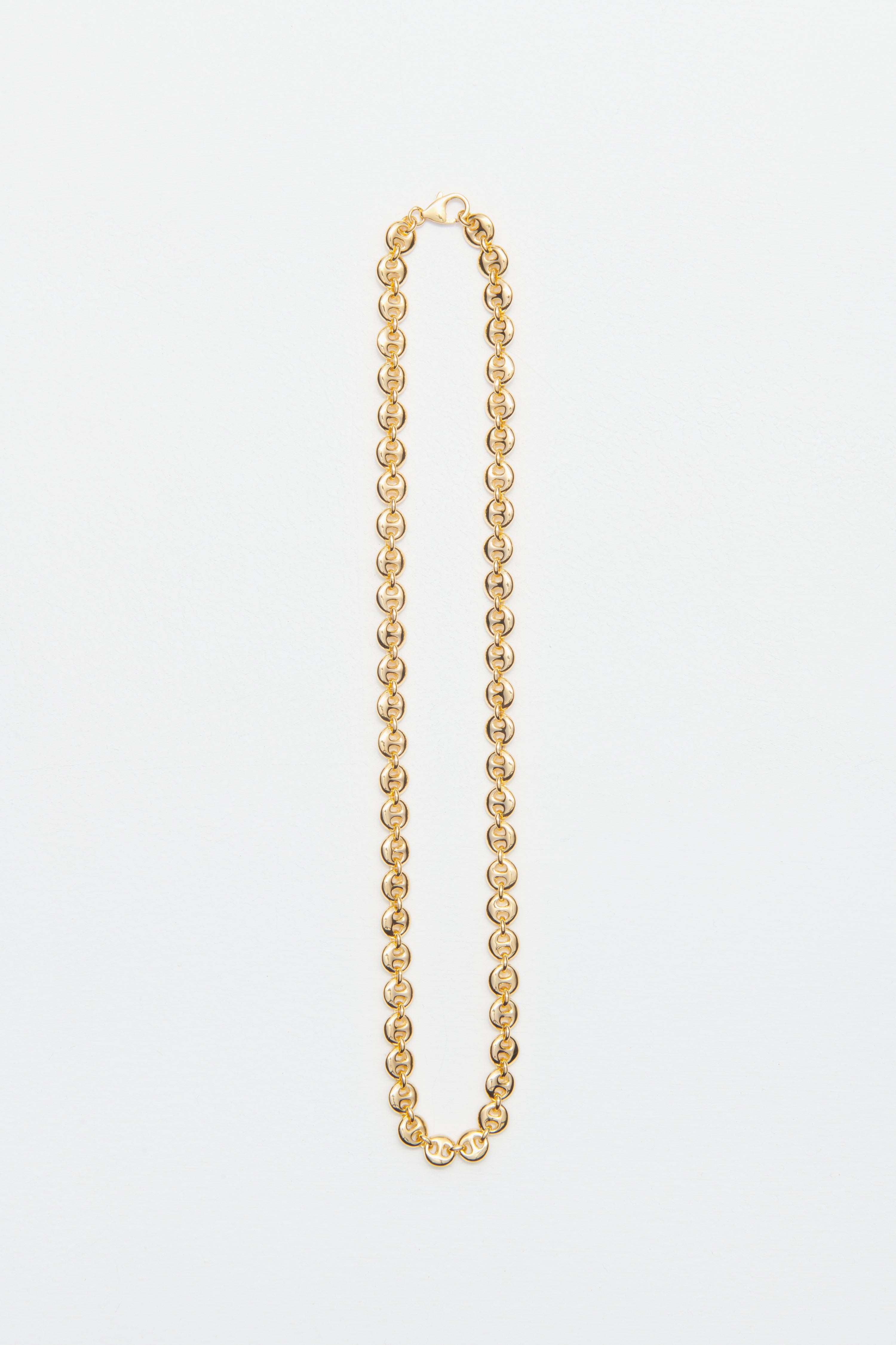 18K Gold Circle Link Necklace