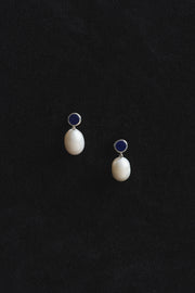 Neue Pearl Earrings in Lapis - Sophie Buhai