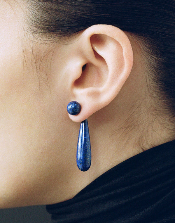 Small Angelika Earrings in Lapis - Sophie Buhai