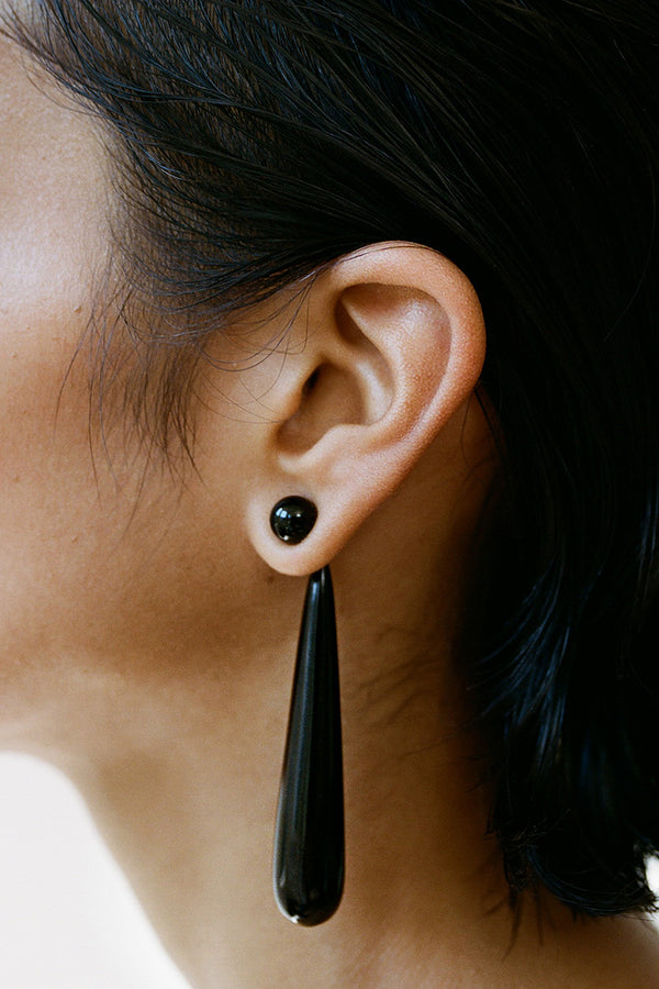 LARGE ANGELIKA EARRINGS IN ONYX - Sophie Buhai