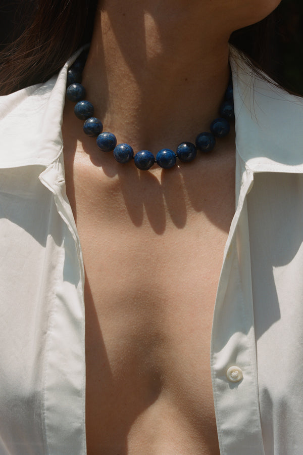 Medium Boule Collar in Lapis - Sophie Buhai