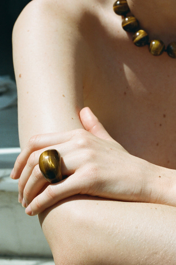 TIGER'S EYE DONUT RING - Sophie Buhai