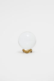 ITALIAN, CRYSTAL BALL WITH BRASS STAND, C. 1960 - Sophie Buhai