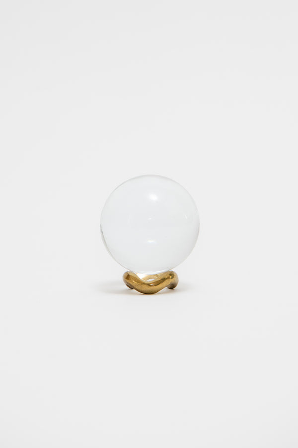 Sophie Buhai - ITALIAN, CRYSTAL BALL WITH BRASS STAND, C. 1960