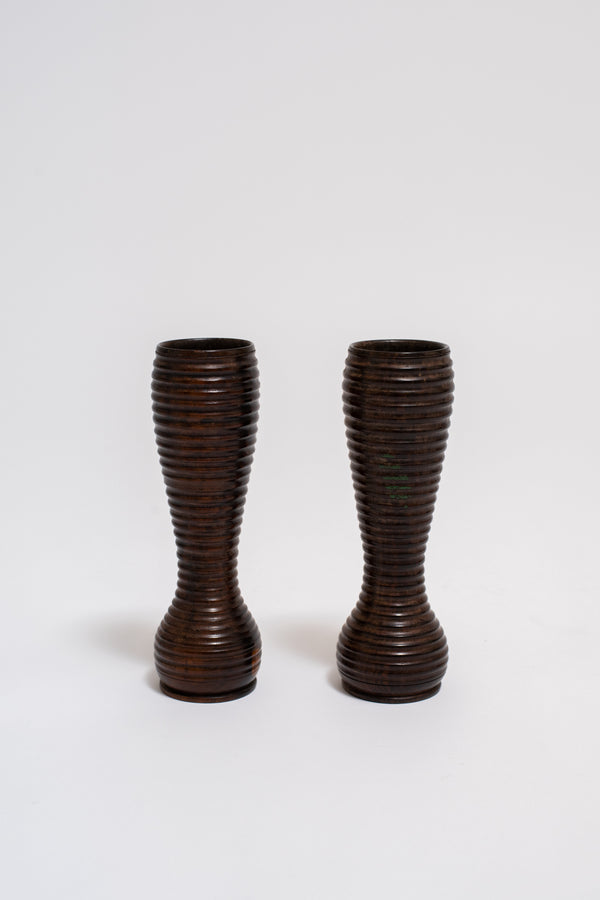 Sophie Buhai - PAIR OF TURNED WOOD VASES, C. EARLY 20TH CENTURY
