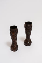 PAIR OF TURNED WOOD VASES, C. EARLY 20TH CENTURY - Sophie Buhai