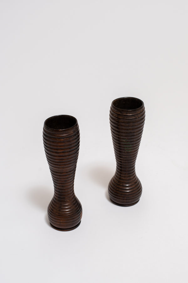 Sophie Buhai - PAIR OF TURNED WOOD VASES, C. EARLY 20TH CENTURY